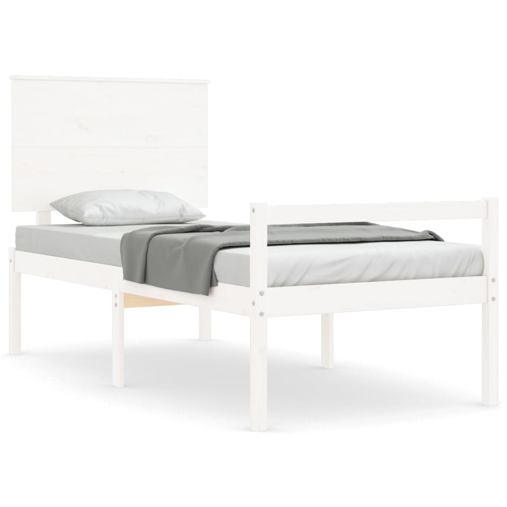 Lit pour personne âgée sans matelas blanc bois massif - XIOS