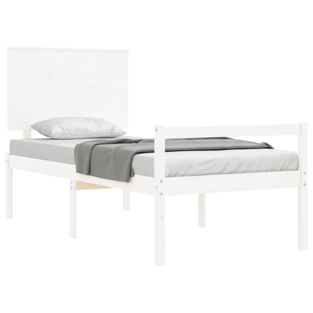 Lit pour personne âgée sans matelas blanc bois massif - XIOS