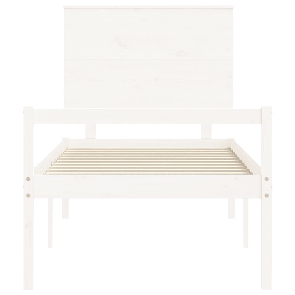 Lit pour personne âgée sans matelas blanc bois massif - XIOS