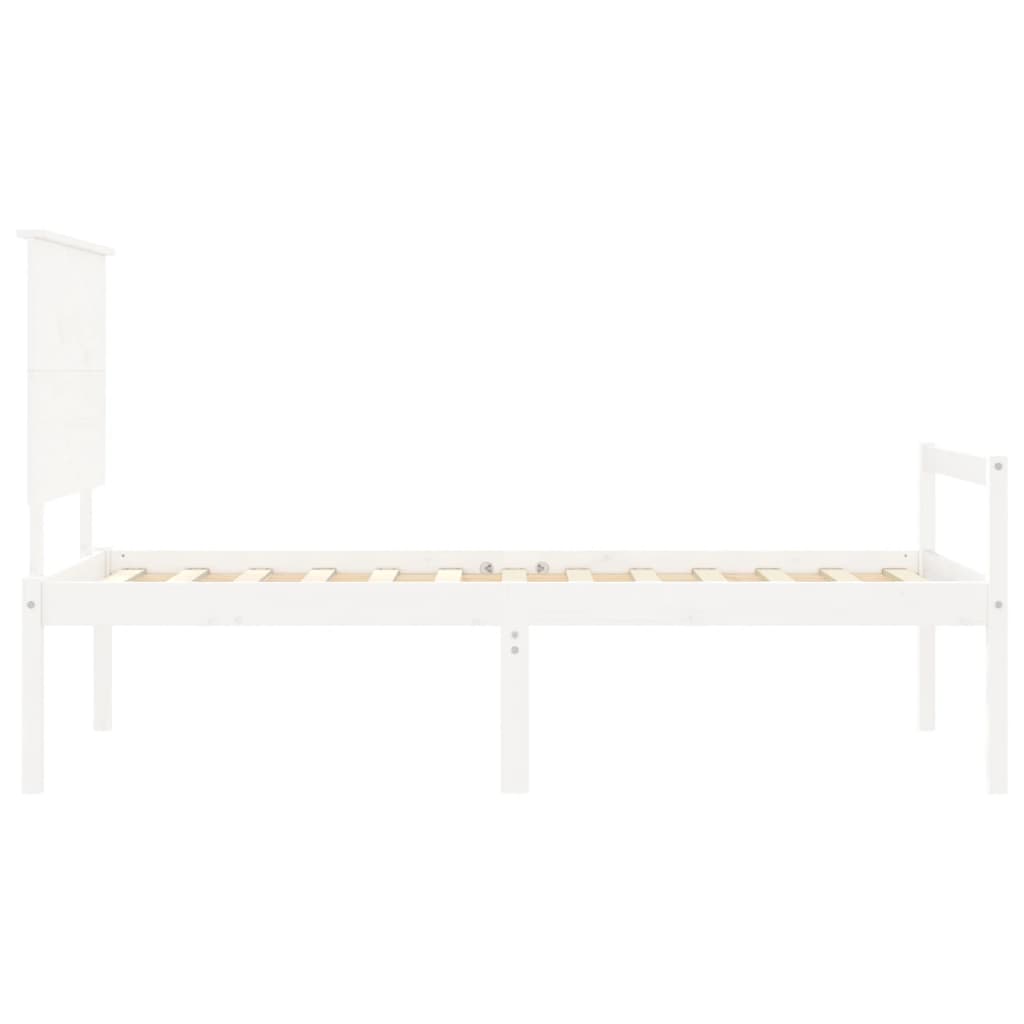 Lit pour personne âgée sans matelas blanc bois massif - XIOS