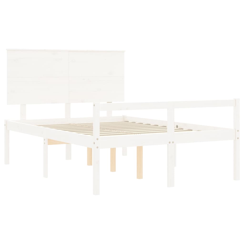 Lit pour personne âgée sans matelas blanc 120x200cm bois massif - XIOS