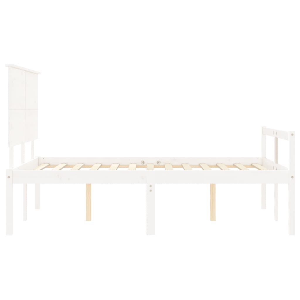 Lit pour personne âgée sans matelas blanc 120x200cm bois massif - XIOS