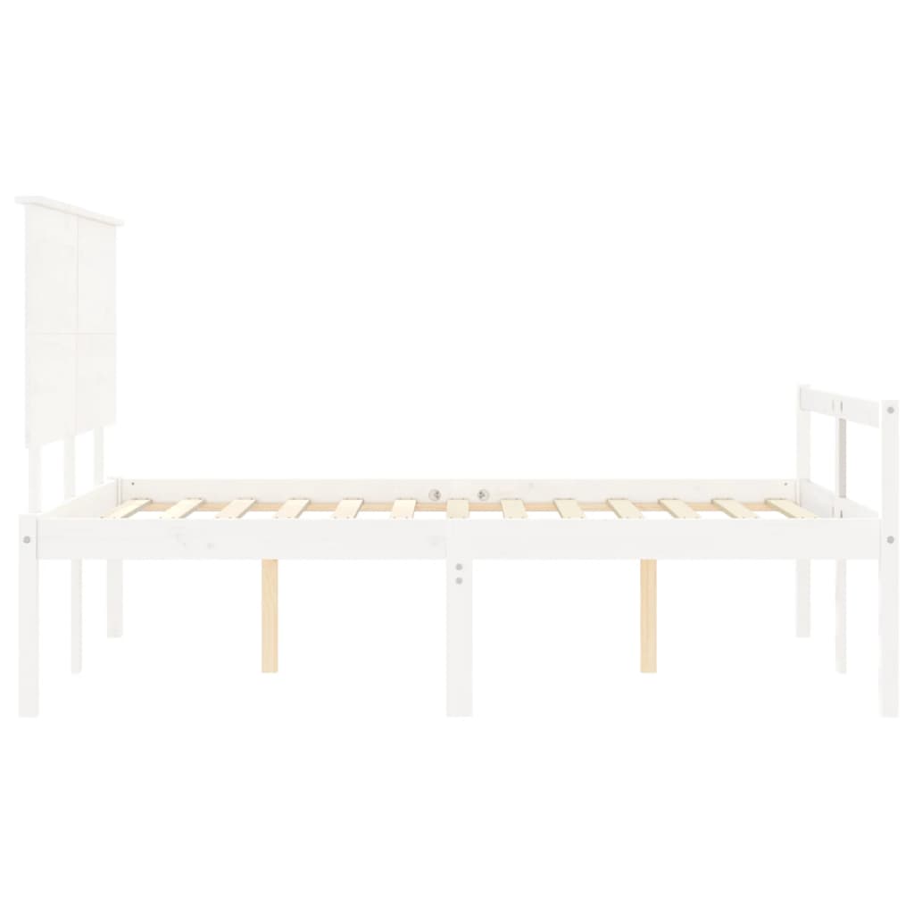 Lit pour personne âgée sans matelas blanc 140x200cm bois massif - XIOS