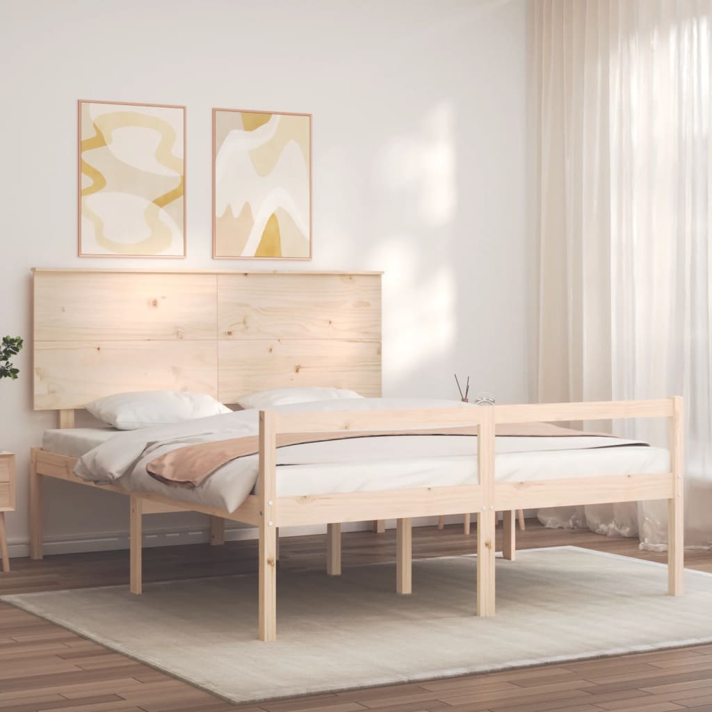 Lit pour personne âgée sans matelas 160x200 cm bois massif - XIOS