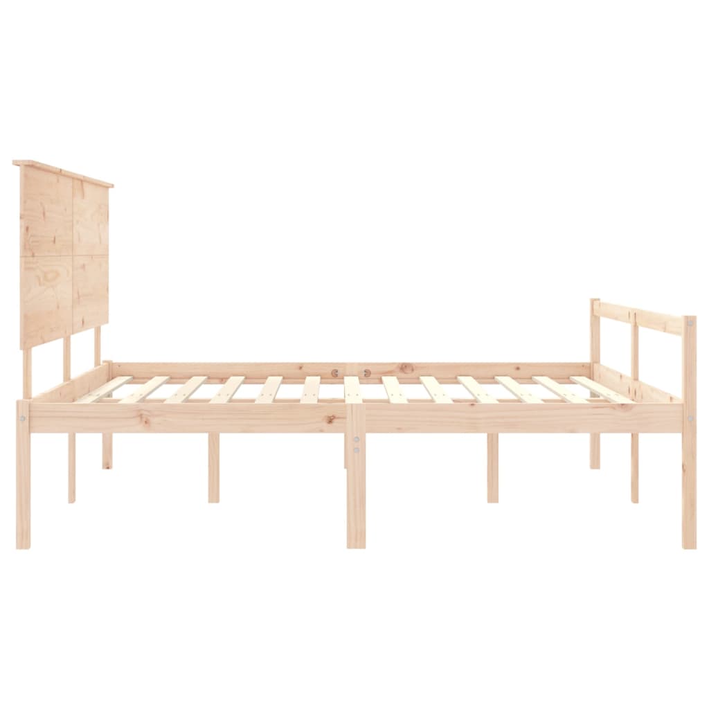 Lit pour personne âgée et tête de lit 200x200 cm bois massif - XIOS