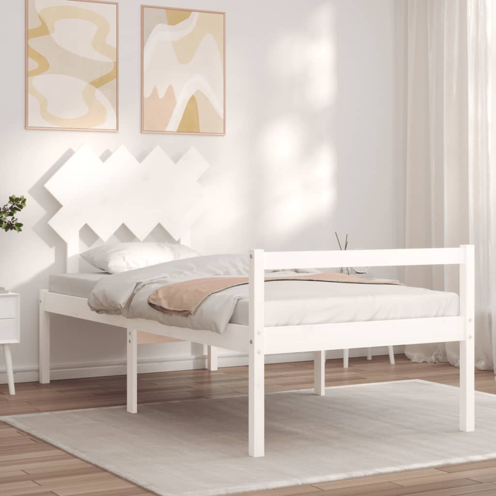 Lit pour personne âgée sans matelas blanc bois massif - XIOS