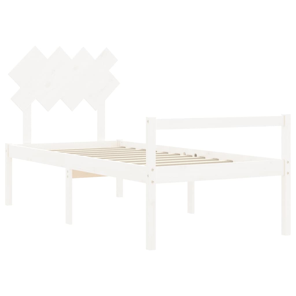 Lit pour personne âgée sans matelas blanc bois massif - XIOS