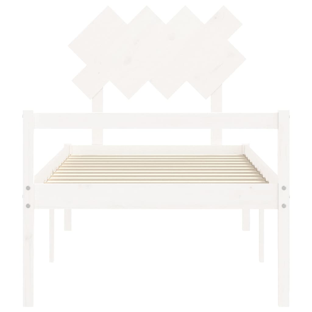 Lit pour personne âgée sans matelas blanc bois massif - XIOS