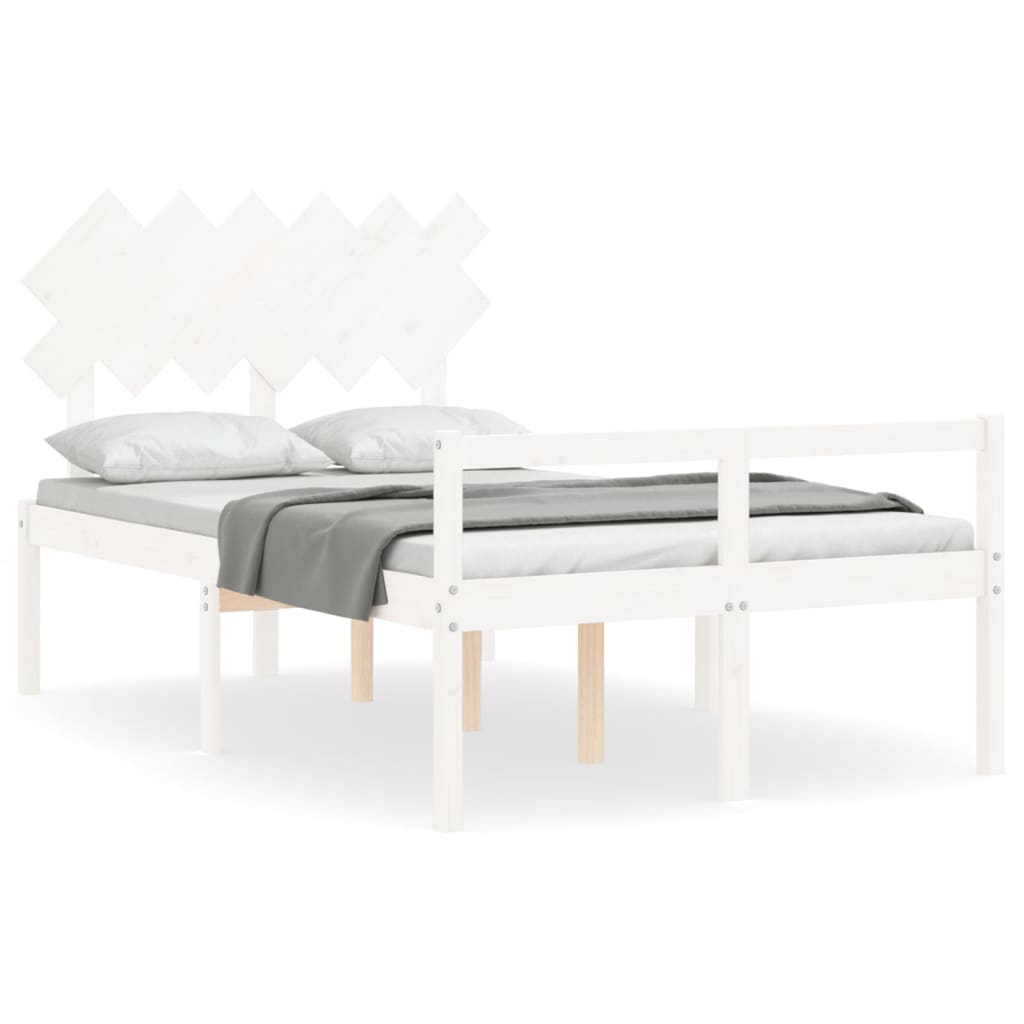 Lit pour personne âgée sans matelas blanc bois massif - XIOS