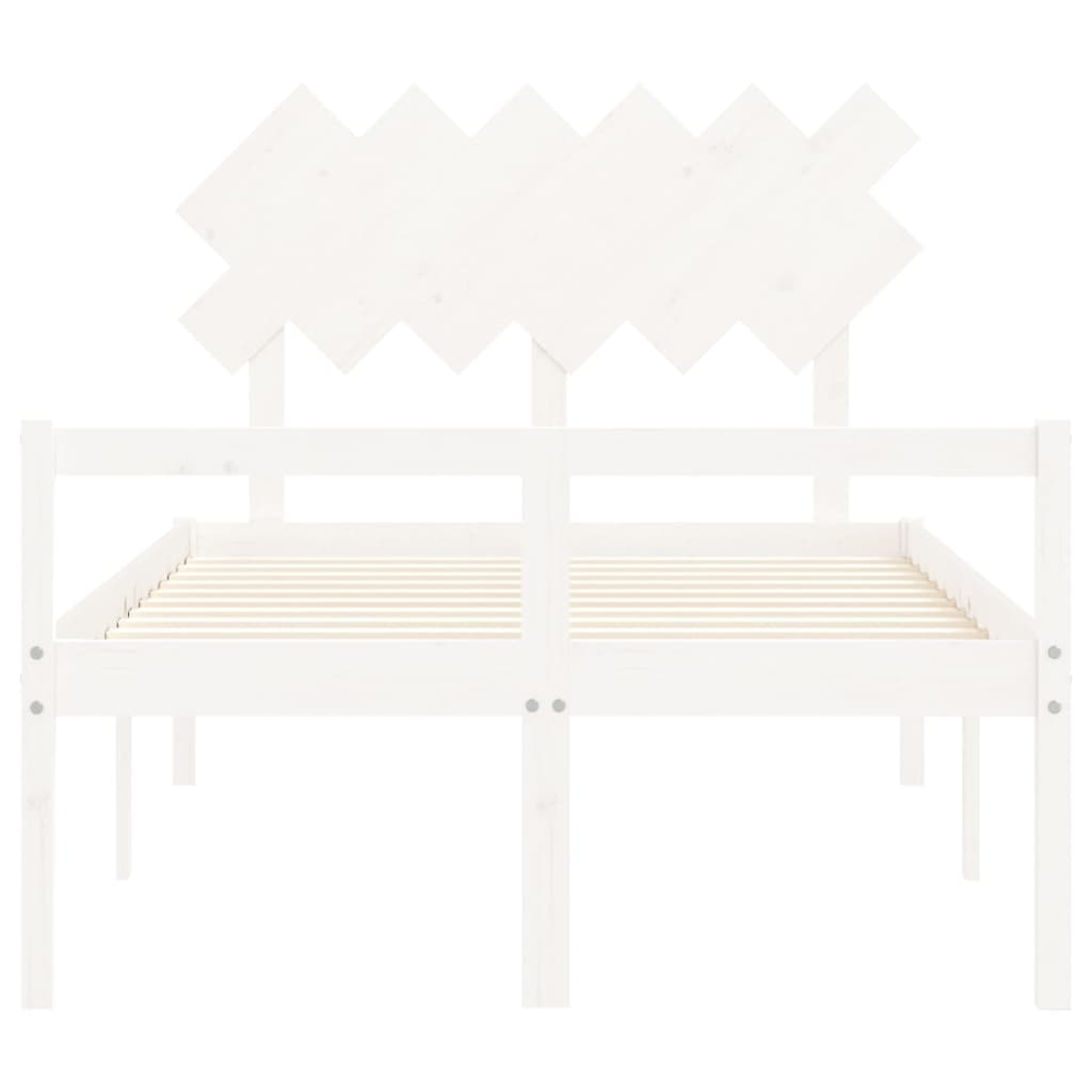 Lit pour personne âgée sans matelas blanc bois massif - XIOS