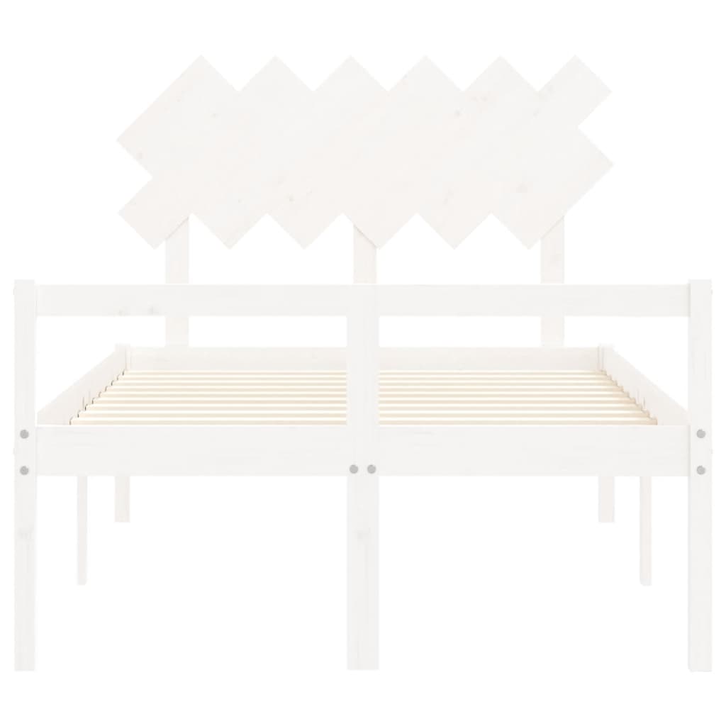 Lit pour personne âgée sans matelas blanc 120x200cm bois massif - XIOS