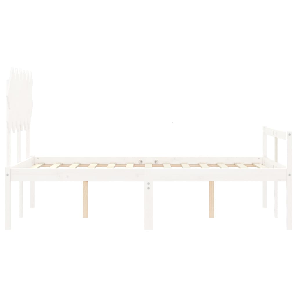 Lit pour personne âgée sans matelas blanc 120x200cm bois massif - XIOS