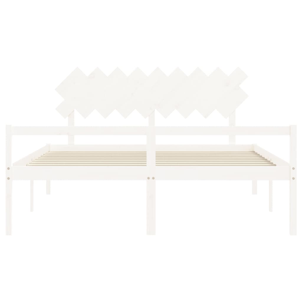 Lit pour personne âgée sans matelas blanc bois massif - XIOS