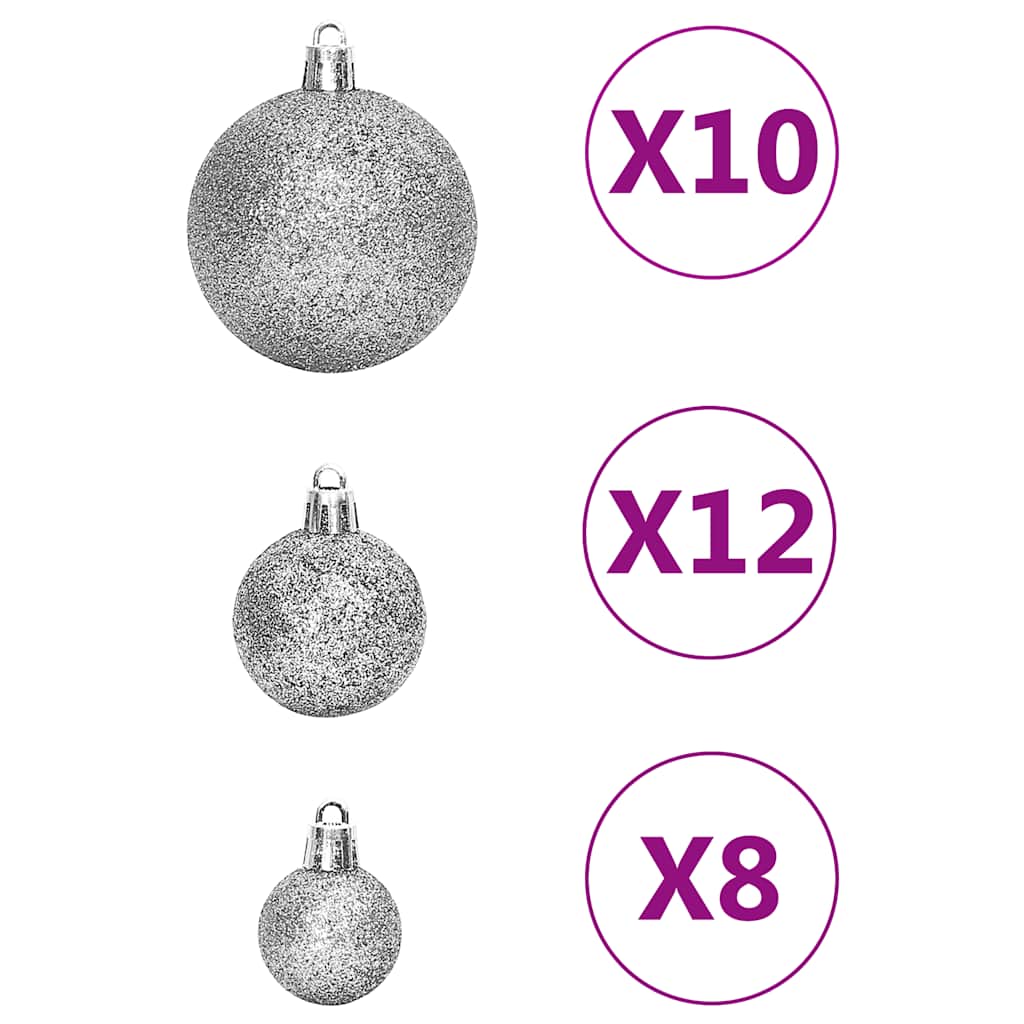 Ensemble de boules de Noël 111 pièces argenté polystyrène - XIOS