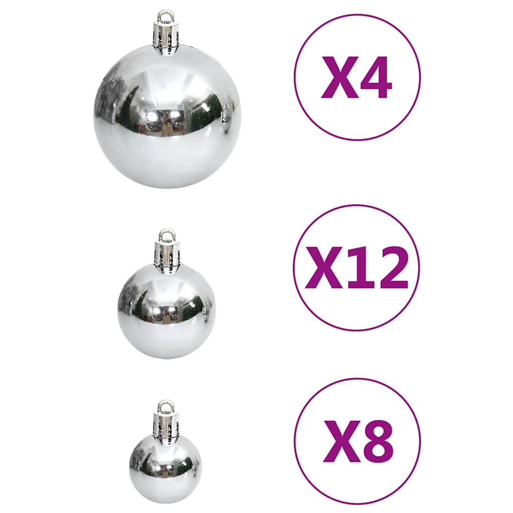 Ensemble de boules de Noël 111 pièces argenté polystyrène - XIOS