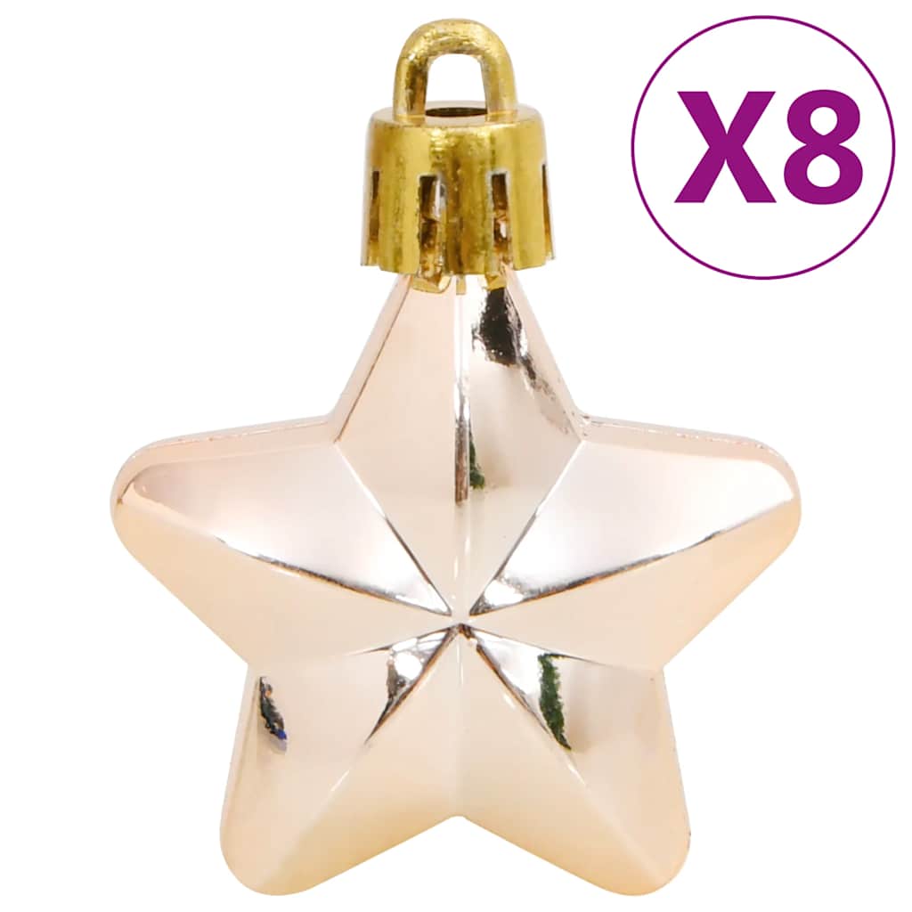 Ensemble de boules de Noël 111 pièces doré rose polystyrène - XIOS