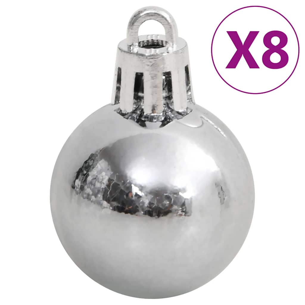 Ensemble de boules de Noël 111 pièces blanc et gris polystyrène - XIOS