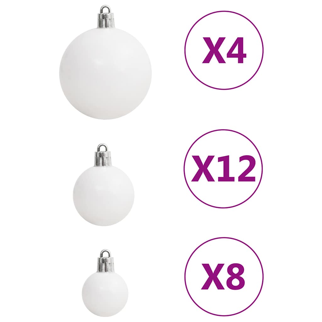Ensemble de boules de Noël 111 pièces blanc et gris polystyrène - XIOS