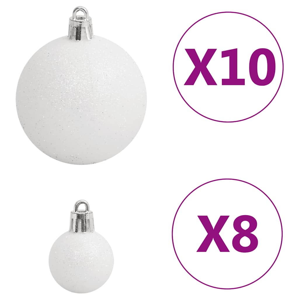 Ensemble de boules de Noël 111 pièces blanc et gris polystyrène - XIOS