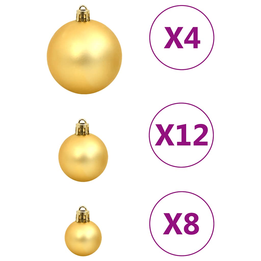 Ensemble de boules de Noël 112 pcs rouge vert doré polystyrène - XIOS