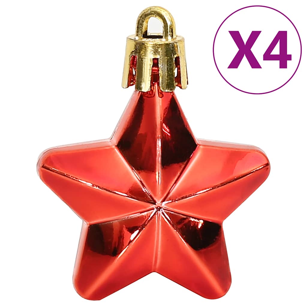 Ensemble de boules de Noël 112 pcs rouge vert doré polystyrène - XIOS
