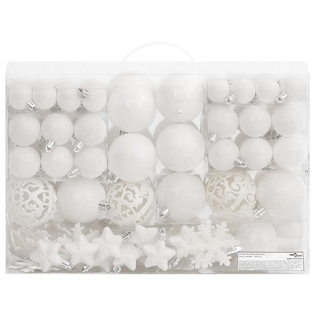 Ensemble de boules de Noël 111 pièces blanc polystyrène - XIOS