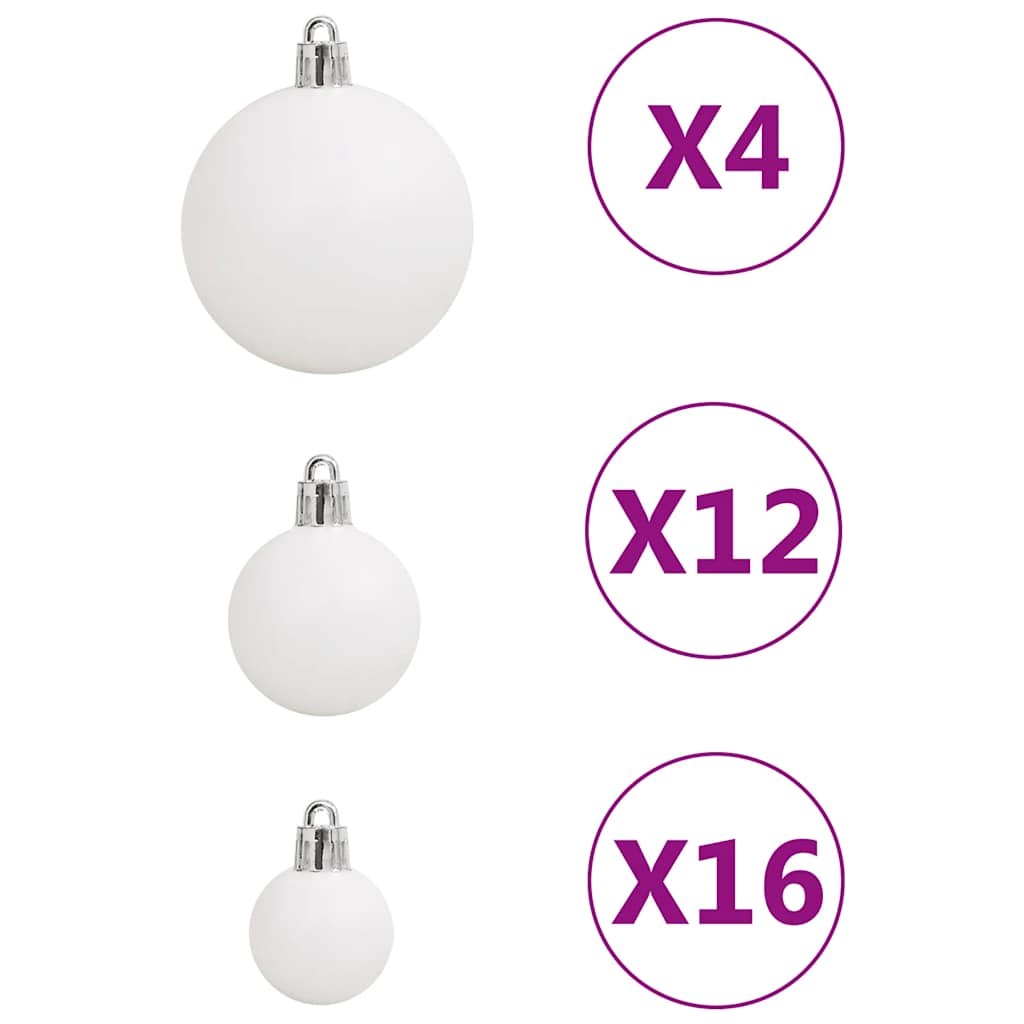 Ensemble de boules de Noël 111 pièces blanc polystyrène - XIOS
