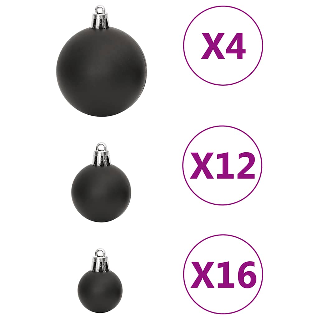 Ensemble de boules de Noël 111 pièces noir polystyrène - XIOS