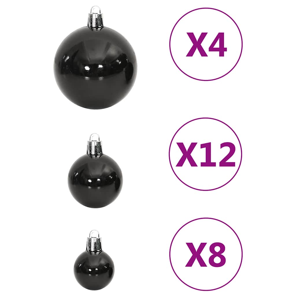 Ensemble de boules de Noël 111 pièces noir polystyrène - XIOS