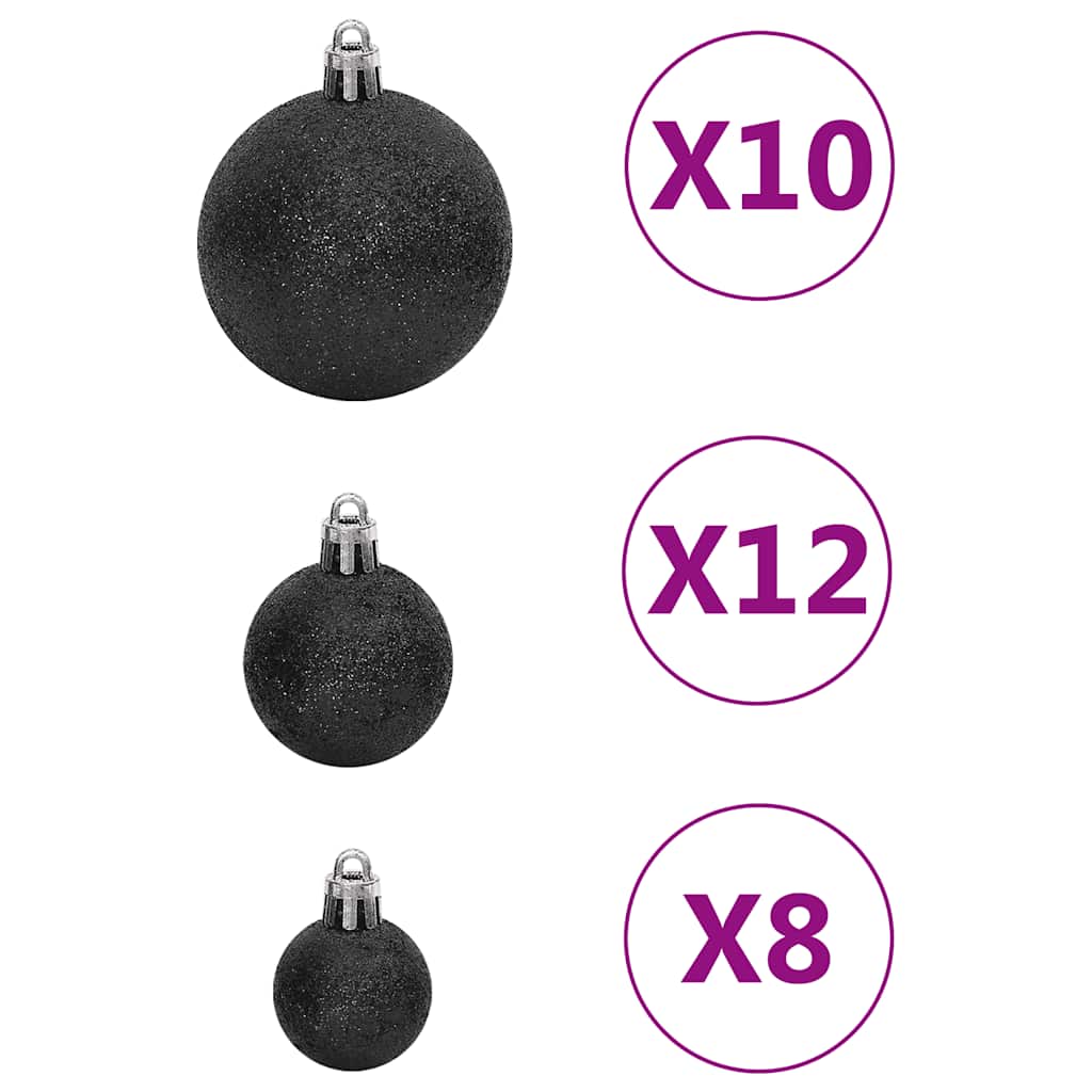 Ensemble de boules de Noël 111 pièces noir polystyrène - XIOS