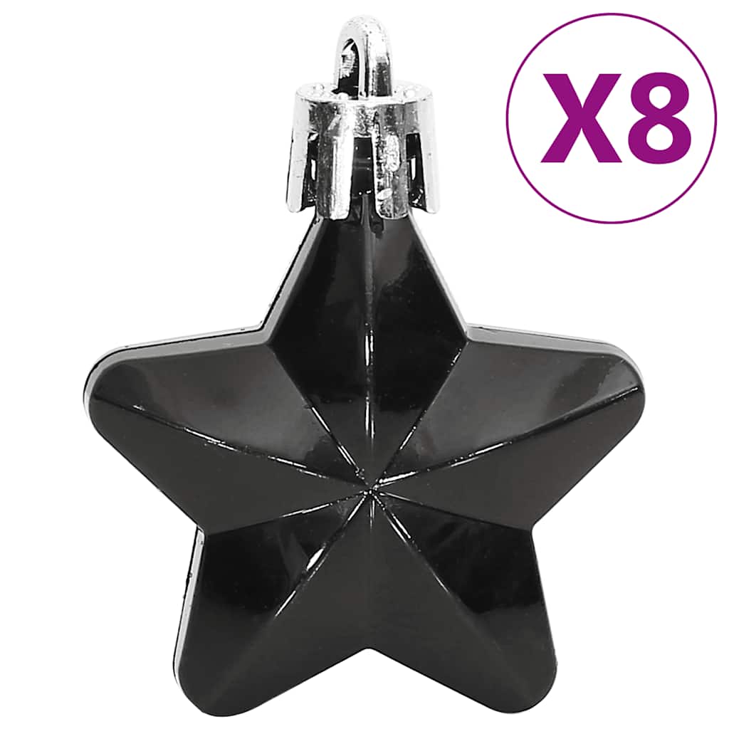 Ensemble de boules de Noël 111 pièces noir polystyrène - XIOS