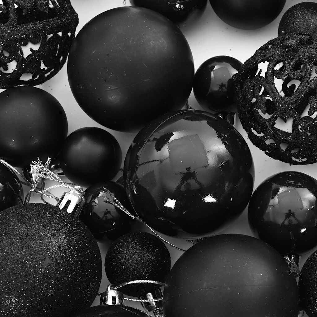 Ensemble de boules de Noël 111 pièces noir polystyrène - XIOS