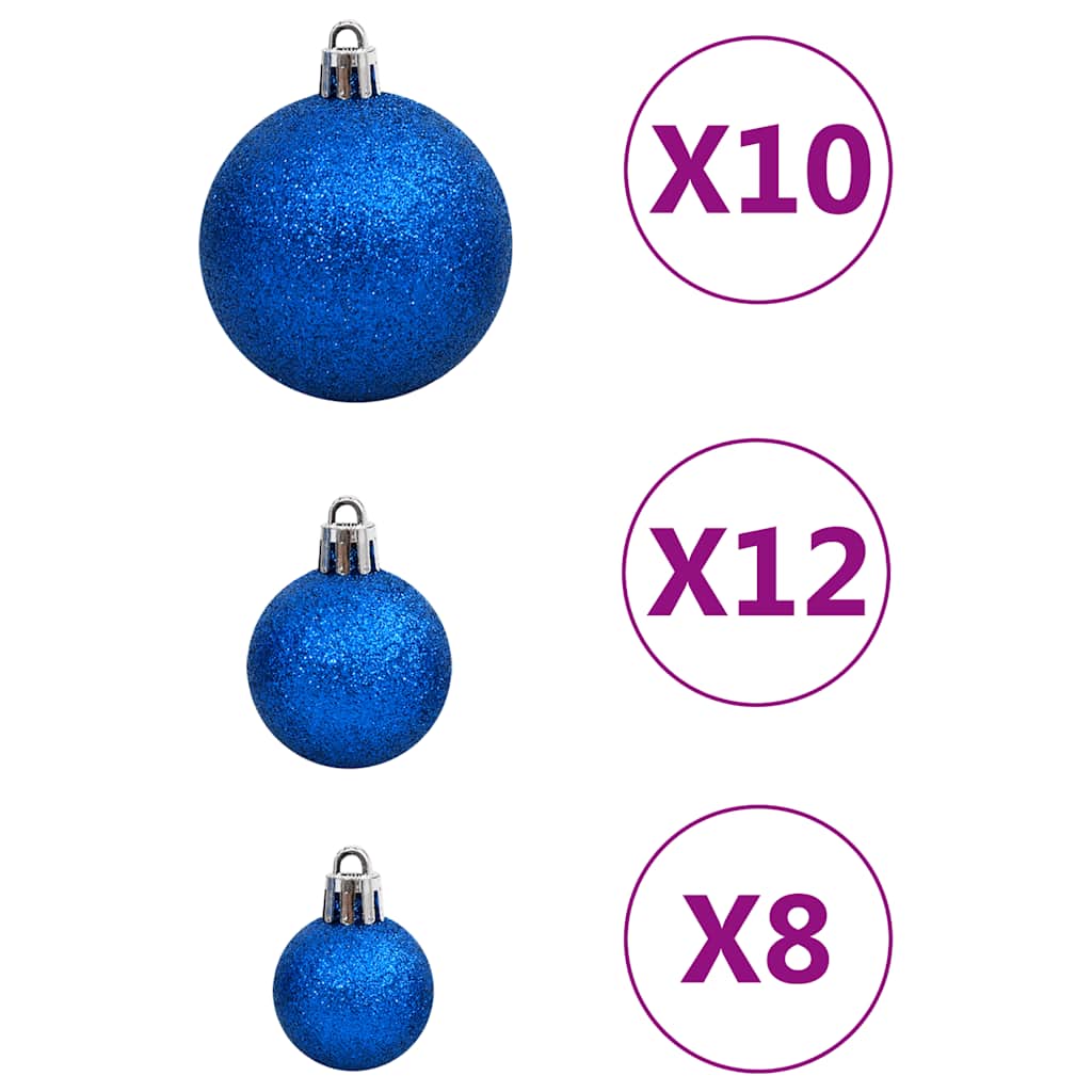 Ensemble de boules de Noël 111 pièces bleu polystyrène - XIOS