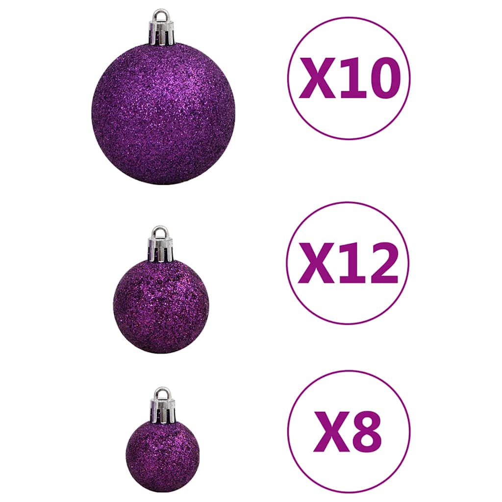 Ensemble de boules de Noël 111 pièces violet polystyrène - XIOS