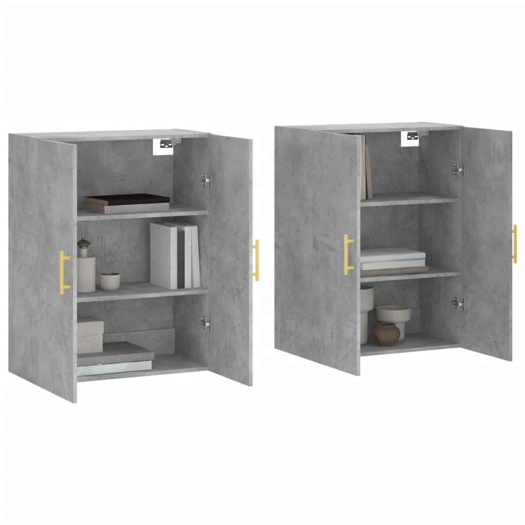 Armoires murales 2 pcs gris béton 69,5x34x90 cm - XIOS