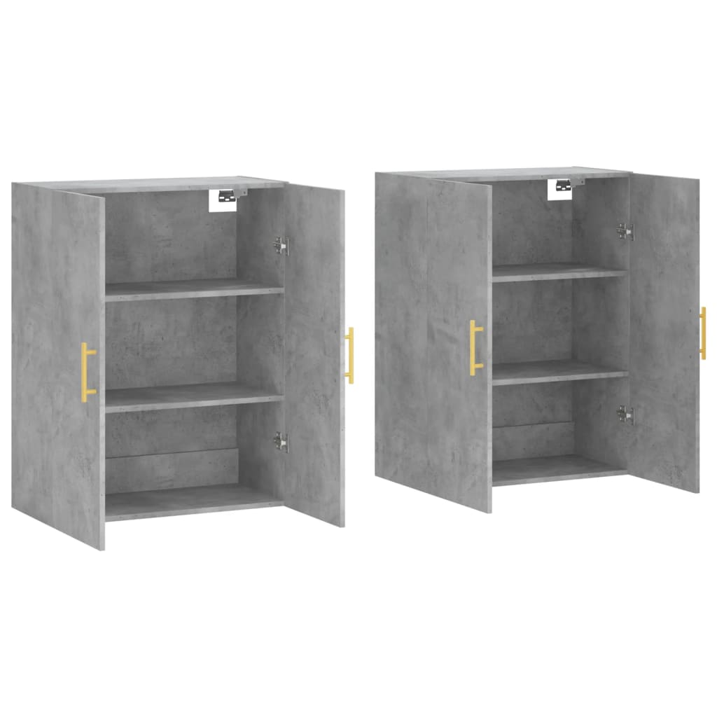 Armoires murales 2 pcs gris béton 69,5x34x90 cm - XIOS