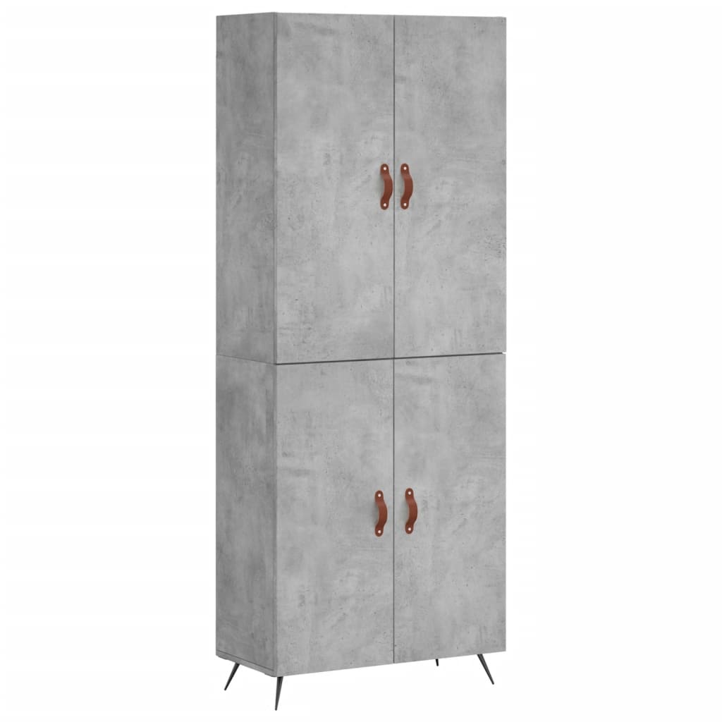 Buffet haut Gris béton 69,5x34x180 cm Bois d'ingénierie - XIOS