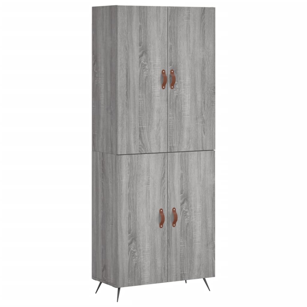 Buffet haut Sonoma gris 69,5x34x180 cm Bois d'ingénierie - XIOS