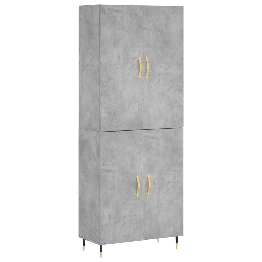 Buffet haut Gris béton 69,5x34x180 cm Bois d'ingénierie - XIOS