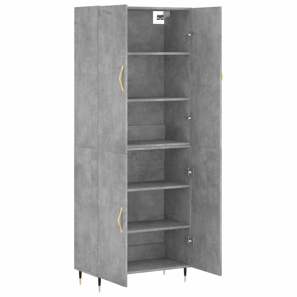 Buffet haut Gris béton 69,5x34x180 cm Bois d'ingénierie - XIOS