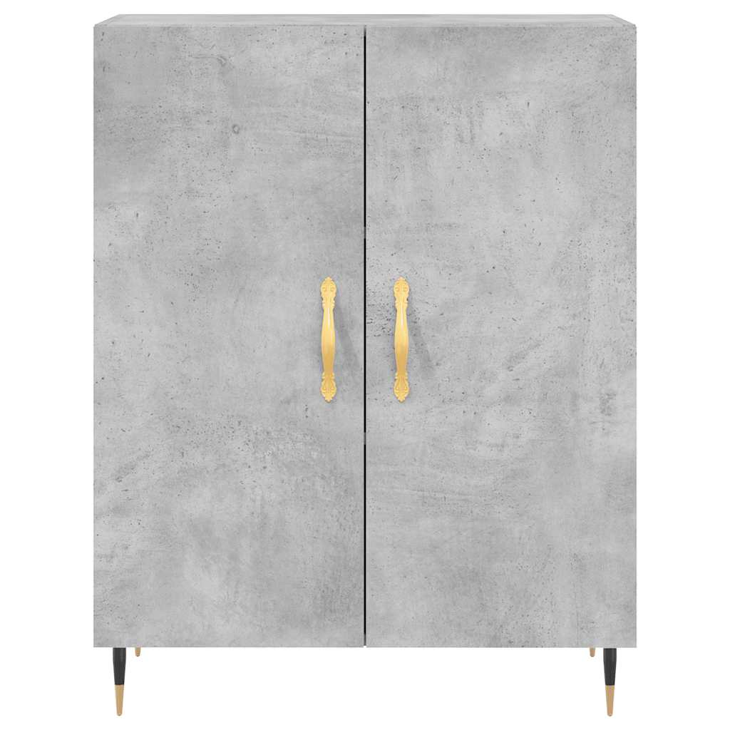 Buffet haut Gris béton 69,5x34x180 cm Bois d'ingénierie - XIOS