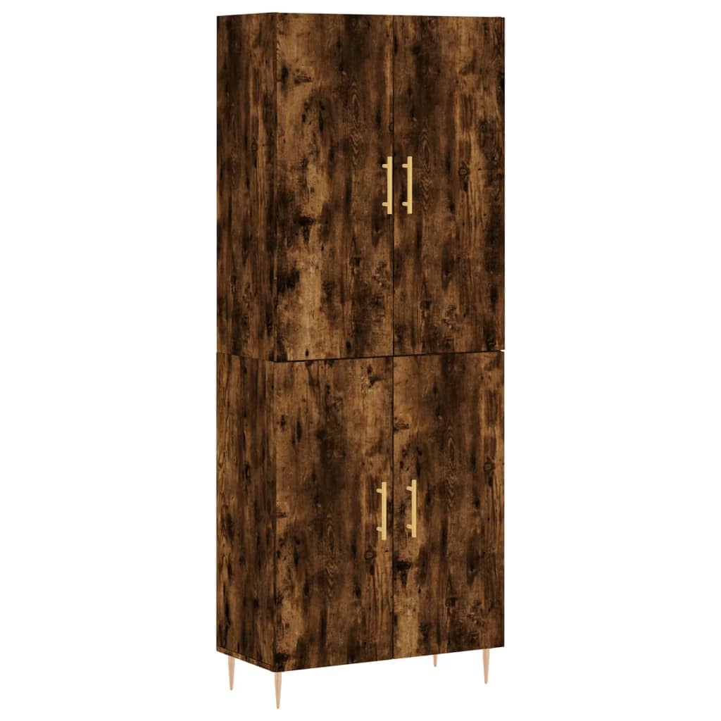 Buffet haut Chêne fumé 69,5x34x180 cm Bois d'ingénierie - XIOS