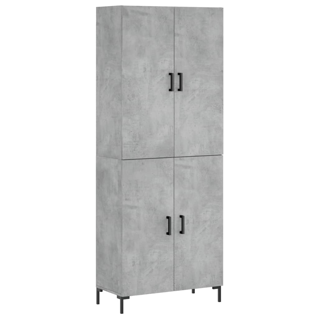 Buffet haut Gris béton 69,5x34x180 cm Bois d'ingénierie - XIOS