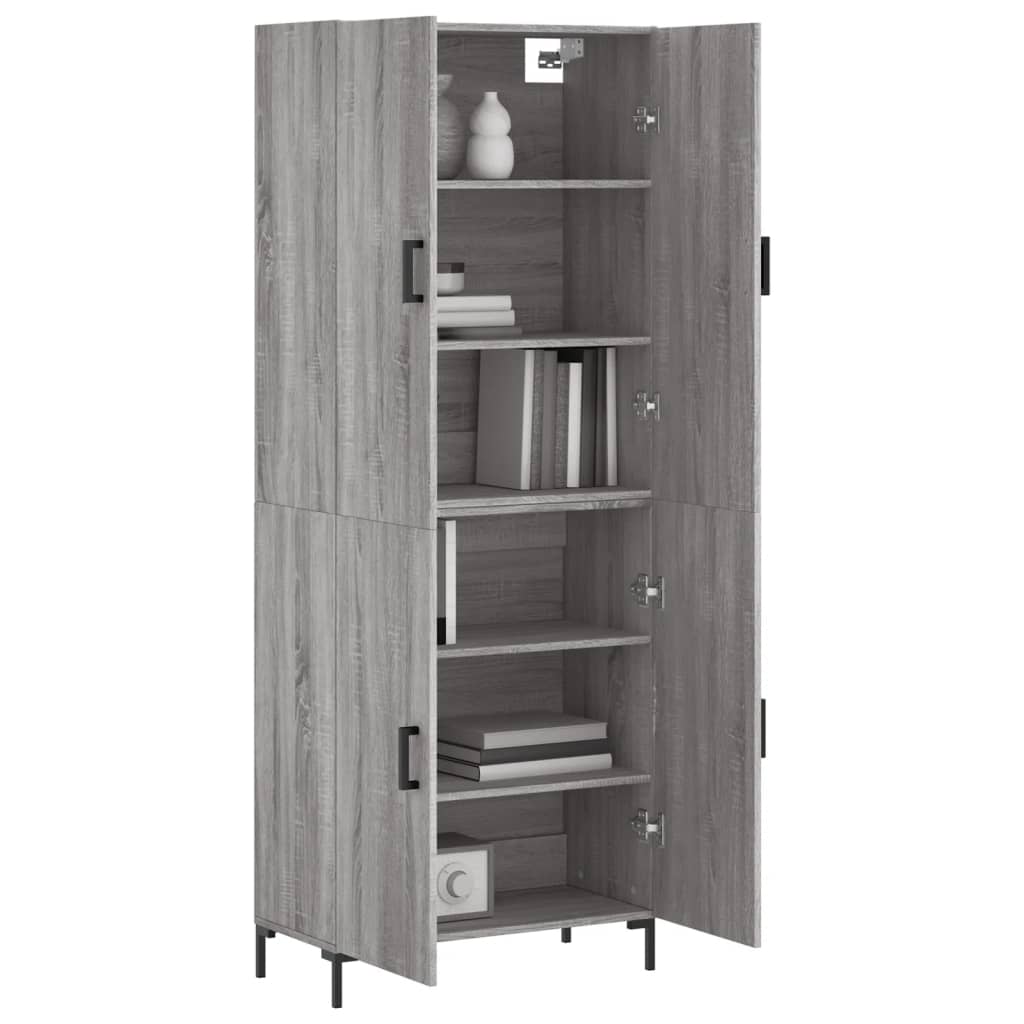 Buffet haut Sonoma gris 69,5x34x180 cm Bois d'ingénierie - XIOS