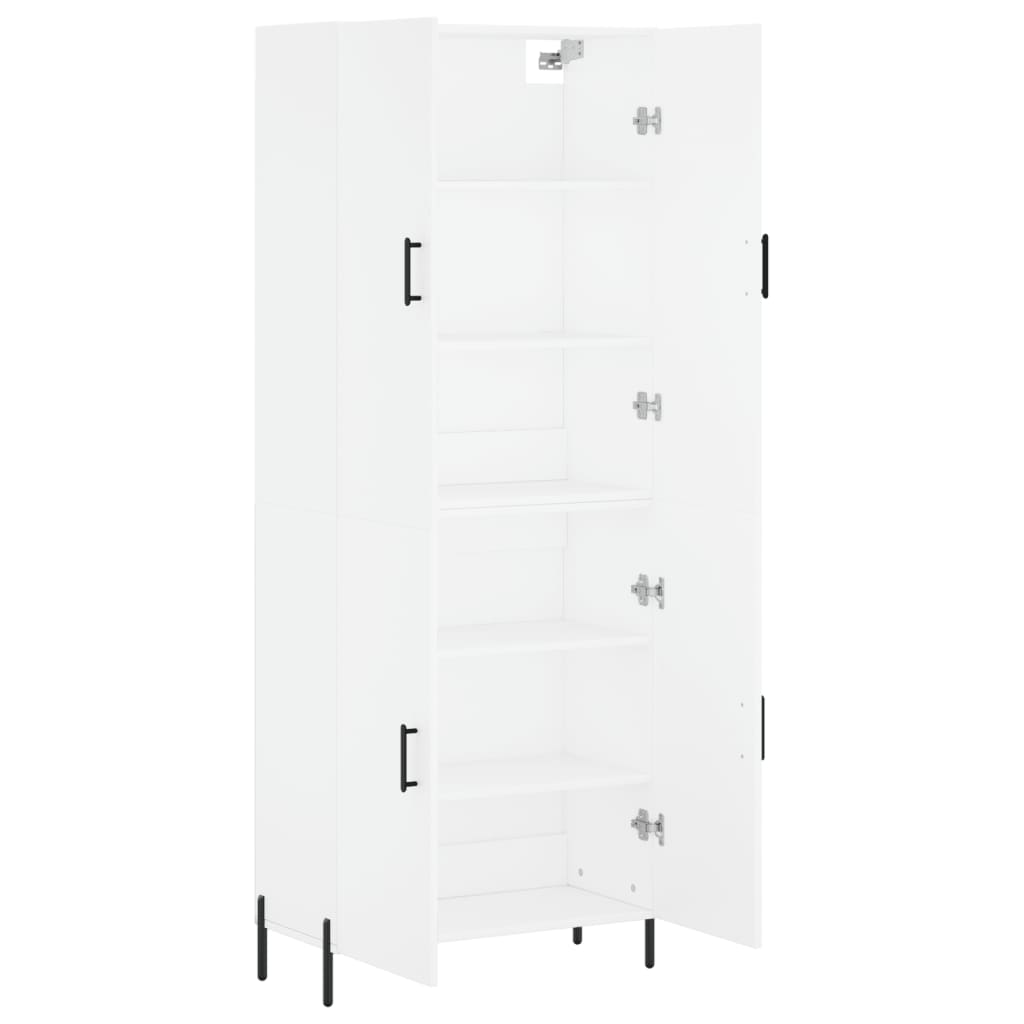 Buffet haut Blanc 69,5x34x180 cm Bois d'ingénierie