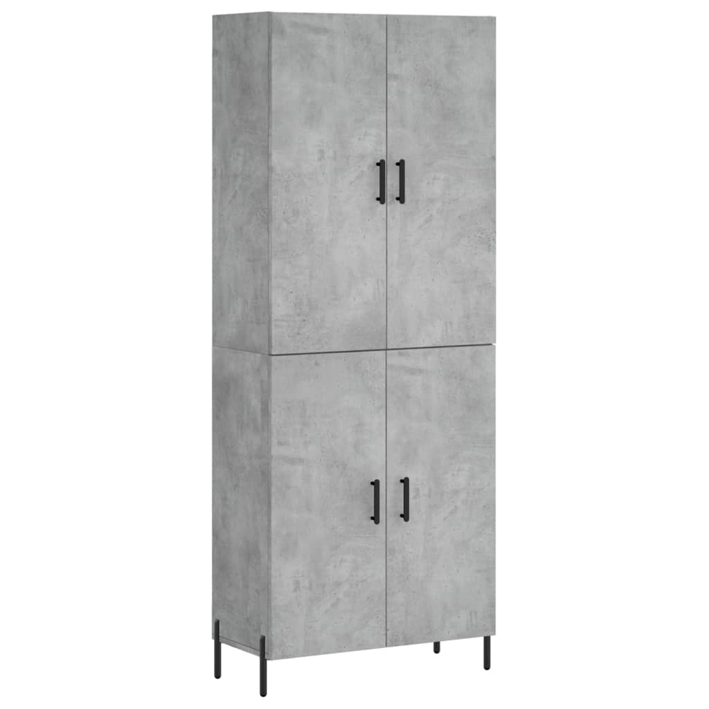 Buffet haut Gris béton 69,5x34x180 cm Bois d'ingénierie - XIOS