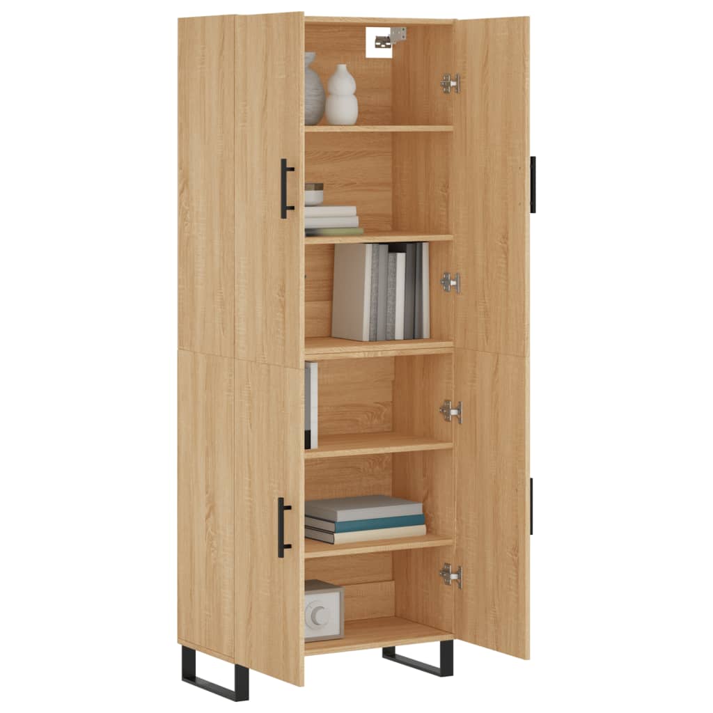 Buffet haut Chêne sonoma 69,5x34x180 cm Bois d'ingénierie