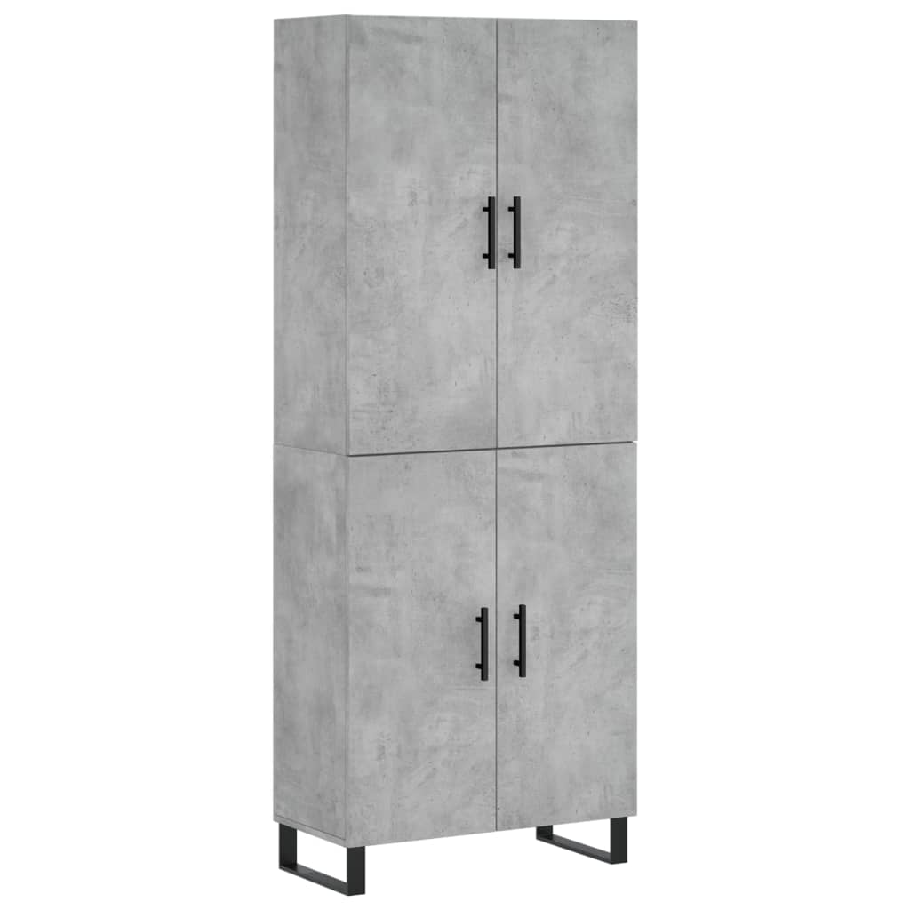 Buffet haut Gris béton 69,5x34x180 cm Bois d'ingénierie - XIOS