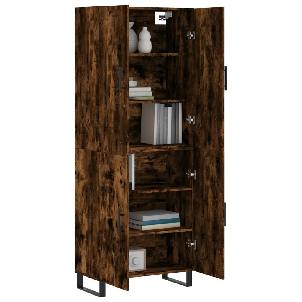 Buffet haut Chêne fumé 69,5x34x180 cm Bois d'ingénierie - XIOS