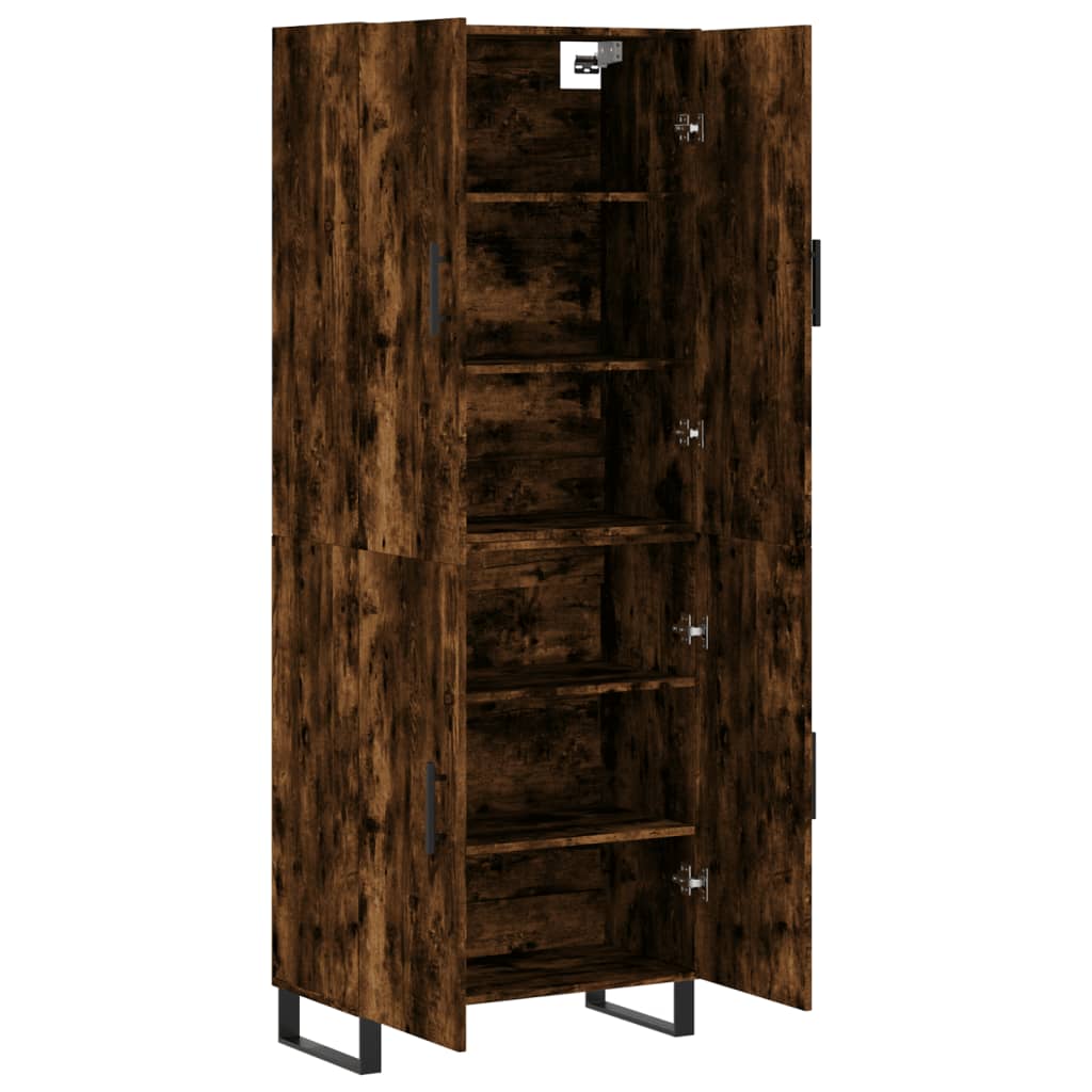 Buffet haut Chêne fumé 69,5x34x180 cm Bois d'ingénierie - XIOS